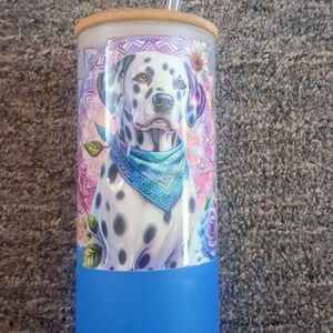 Dalmatian Tumbler with Blue Base